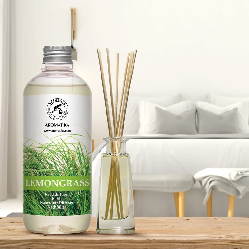 Aromatika عبوة إعادة تعبئة معطر الليمون 68 أونصة سائلة (4x17 أونصة سائلة) - عطر منعش وطويل الأمد - زجاجة إعادة تعبئة بزيت الليمون العطري الطبيعي - الأفضل للعلاج بالروائح - إعادة تعبئة زيت معطر للمنزل - Image 3